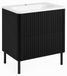3xE living Armoire de salle de bain 60 cm, noir, avec lavabo, pieds noirs