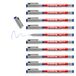 edding 151 F non-permanente pen - blauw - 10 pennen - ronde punt 0.6 mm - schrijfstift voor glas, kunststof, folie en gladde oppervlakken - sneldrogend, met water corrigeerbaar