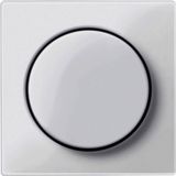 Schneider Electric Merten MEG5250-0319 Centrale plaat met draaiknop, draaidimmer, draaidimmerinzetstuk, poolwit glanzend, systeem M, Made in Germany