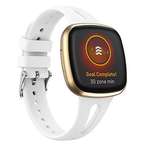 By Qubix Panda By Qubix - Sportbandje druppel design - Small - Wit - compatibel met Fitbit Versa 3 & 4 / Sense 1 & 2