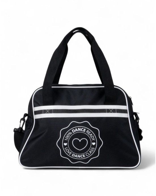 Papillon Sporttas "100% DANCE READY" Zwart/Wit Nylon Duffel Bag