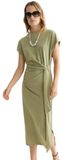 Scotch & Soda Ufu01425t Midi-jurk Met Korte Mouwen Groen S Vrouw