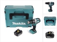 Makita DHP 484 T1J perceuse-visseuse à percussion sans fil 18 V 54 Nm sans balai + 1x batterie rechargeable 5,0 Ah + Makpac - sans chargeur