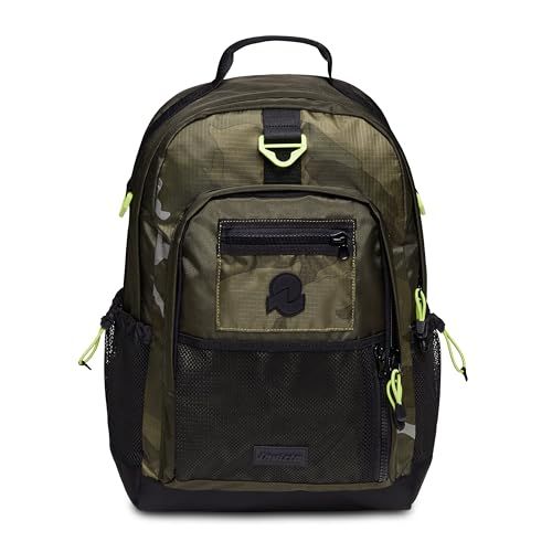 Invicta Freeact Camo Bureaurugzak, groen, icon, rugzak met laptoptas, 15,6 inch, drinkflessentas en tas met organizer, reizen, werk en vrije tijd, voor heren en dames, Leger Groen, Eén maat, Casual