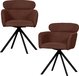 WOOOD Fenne Draaibare Eetkamerstoelen - Chestnut - Set van 2