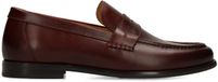 Manfield - Heren - Rode leren loafers - Maat 42