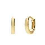 Lucardi Dames Zilveren goldplated oorringen met zirkonia 10mm