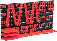 vidaXL - 71-delige Opslagset met Wandpanelen - Rood en Zwart