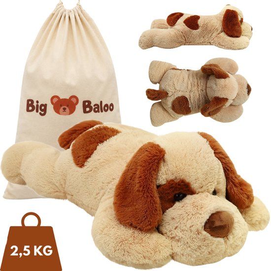 Big Baloo Verzwaringsknuffel Hond 70cm - Verzwaarde Anxiety Knuffel - 2,5 KG