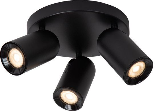 Lucide PUNCH - Plafondspot - Ø 21 cm - 3xGU10 - Zwart