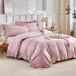 TRANKIELO® - Ensemble de housse de couette 3 pièces 200 x 200 cm – Microfibre rose avec fermeture éclair et taies d'oreiller
