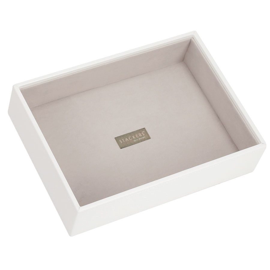 STACKERS Opberglade - white & grey velvet classic diep/open - 5013648021189