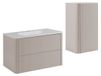 3xE living Ensemble salle de bain vasque + demi-colonne 80 cm, cachemire