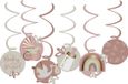 Folat Swirls Blooming Baby Girl Decoratie - 6 Stuks
