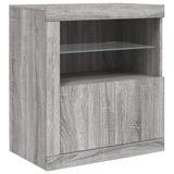 vidaXL Dressoir met LED-verlichting, grijs Sonoma, 181,5 x 37 x 67 cm