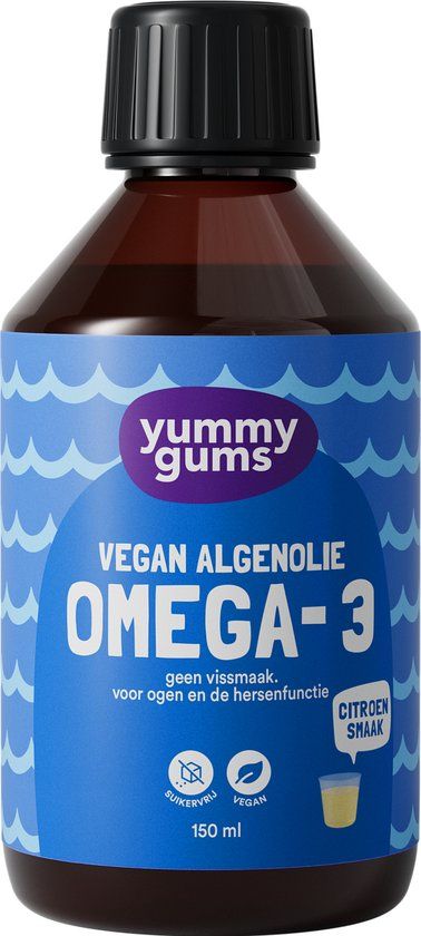 Yummygums Vloeibaar Omega 3 Algenonlie Citroen 150 ml
