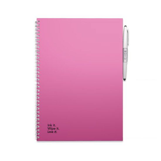 MOYU Uitwisbaar Notitieboek A4 - Passion Pink - Hardcover