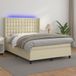Maison Exclusive - Lit boxspring avec matelas et éclairage LED, couleur crème, 140 x 190 cm, simili cuir