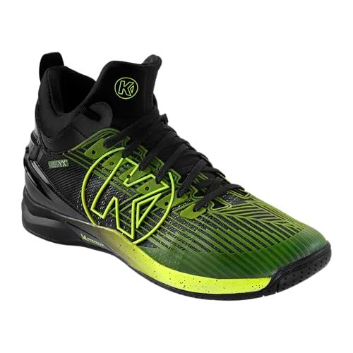 Kempa Attack Mid Unisex Sports Shoes, Black/Yellow Fluorescent, Size 42 EU