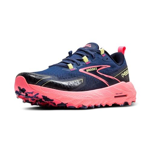 Brooks Cascadia 18 - Damessneakers - 37,5 EU - Grijs Blauw Roze Sunny Lime