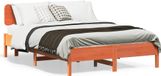 Maison Exclusive - Cadre de lit sans matelas cire marron 120x190cm bois pin massif