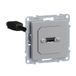 Legrand SEANO USB-gegevensdoos met kabel, inzetstuk inclusief afdekking, USB 3.0, kabellengte: 15 cm, kleur: aluminium, 765287