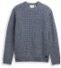 Tom Tailor Gebreide trui met wol - Maat XXL - navy melange white core