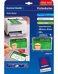 Avery C32025-25 - Visitekaartjes - 100 stuks