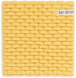 Knit Factory Gebreide Onderzetter Block - Pannenonderzetter - Hittebestendig - Ecru/Gold - 20x20 cm