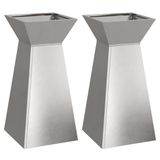 vidaXL - Pilarenbak - 2 - st - zilver - 35 - x - 35 - x - 73 - cm - Roestvrij - staal