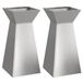 vidaXL - Pilarenbak - 2 - st - zilver - 35 - x - 35 - x - 73 - cm - Roestvrij - staal