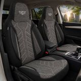 Bremer Sitzbezüge Autostoelhoezen voor VW Passat BJ 2008-16 – Stoelhoezen voor bestuurder en passagier in Zwart/Antraciet