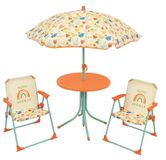 Ensemble de meubles de jardin pour enfants - Table et 2 chaises - Avec parasol