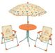 Ensemble de meubles de jardin pour enfants - Table et 2 chaises - Avec parasol