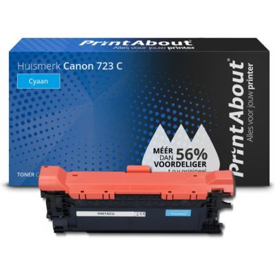 PrintAbout Huismerk Canon 723 C Toner Cyaan - Cyaan - 9000 pagina's - Compatibel