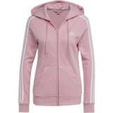Adidas Dames-T-shirt met 3 strepen in fleece met ritssluiting Essentials