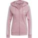 Adidas Dames-T-shirt met 3 strepen in fleece met ritssluiting Essentials