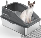 OEM Holland Connections Kattenbak - RVS - Lekvrij - Met kattenschepje en dubbellaagse mat - XXL - 43L - 60x40x36 cm