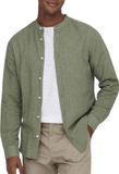 ONLY & SONS ONSCAIDEN LS SOLID LINEN MAO - Heren Overhemd - Maat XL - Swamp