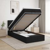 vidaXL Ottomaanse Bed met Matras en LED Zwart 100 x 200 cm Stof