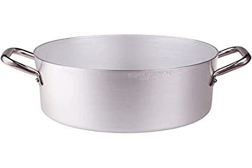 Pentole Agnelli Aluminium Inbox Saucepot met 2 handgrepen, 4,75 liter, zilver