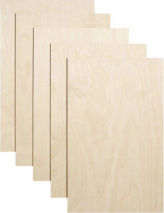Betula Berken Multiplex 3 MM - A4 - 10 Stuks - 210 x 297 MM