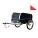 Relaxdays fietskar, opvouwbaar, 120 L, regenhoes, vlag, 59x124x69 cm, zwart-blauw