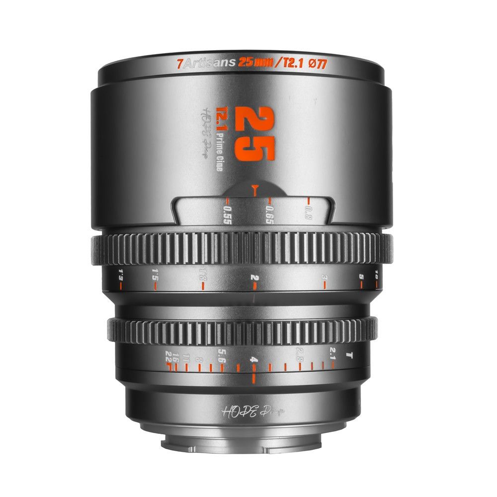 7Artisans HOPE Prime S35 25mm T2.1 Cinema Lens - Sony E-Mount - Titanium