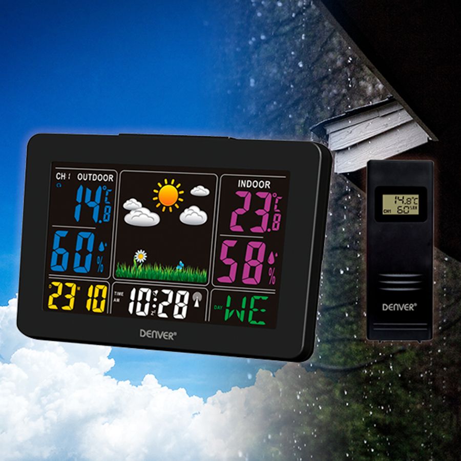 Denver WS-540BLACK Digitale Weerstation - Zwart - Binnen/Buiten - Klok & Alarm