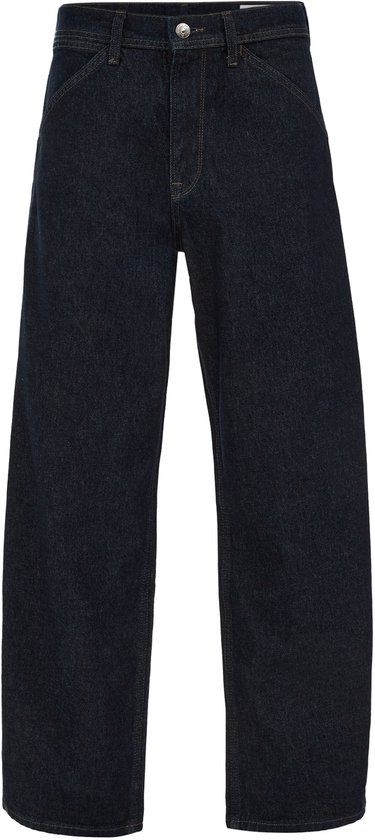 WE Fashion Heren loose fit jeans donkerblauw