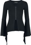Gothicana by EMP Gothicana zwarte cardigan met V-hals en metalen detail - Dames - L
