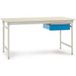 Manuflex BB5231.0002 Compleet bijzettafel basis stationair met melamine schijf + enkele lade, bxdxh: 1000 x 800 x 780 mm Grijs-wit (RAL 7035)