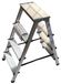 Merkloos Dubbelzijdige Aluminium Ladder met 4 Treden