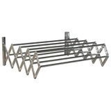 MSV Schaarwasdroger uittrekbaar 7.2m van staal, zilver, 80x66x18.5 cm